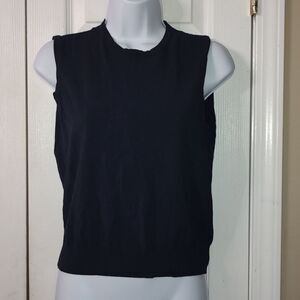 Jones New York navy fitted sleeveless sweater Sz M
